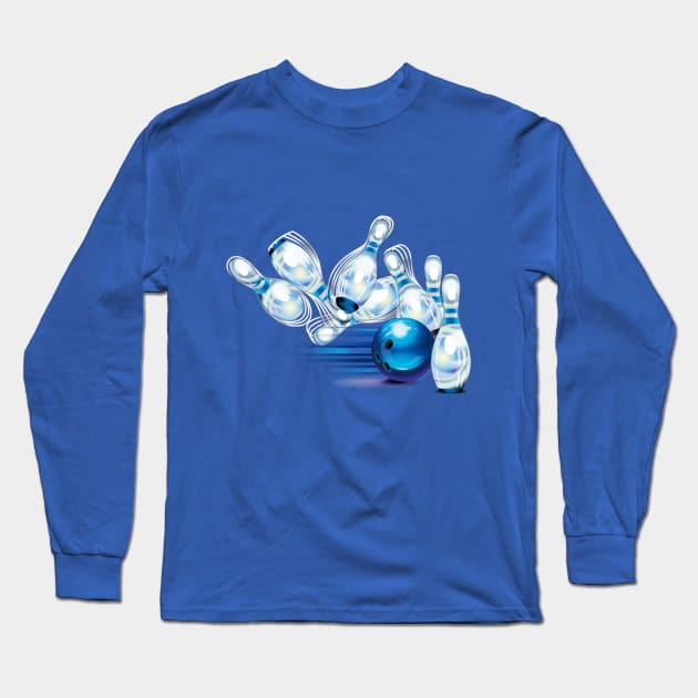 Bowling Long Sleeve T-Shirt by German Wirehaired Pointer 